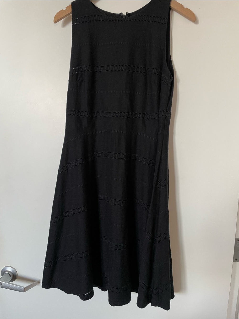 LOFT Black Midi Sleeveless A-Line Dress